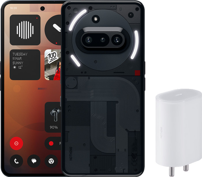 Nothing Phone (3a) 128 Go Noir 5G + Nothing Chargeur Power Delivery 45 W Blanc Main Image