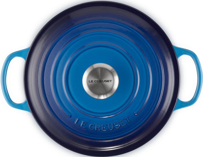 Le Creuset Signature Round Dutch Oven 24cm Azure top
