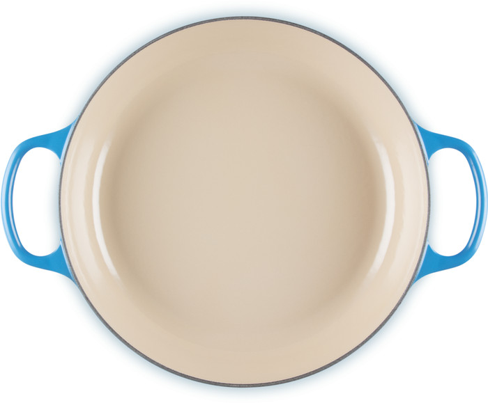 Le Creuset Signature Campagnard Dutch Oven 30cm Azure inside