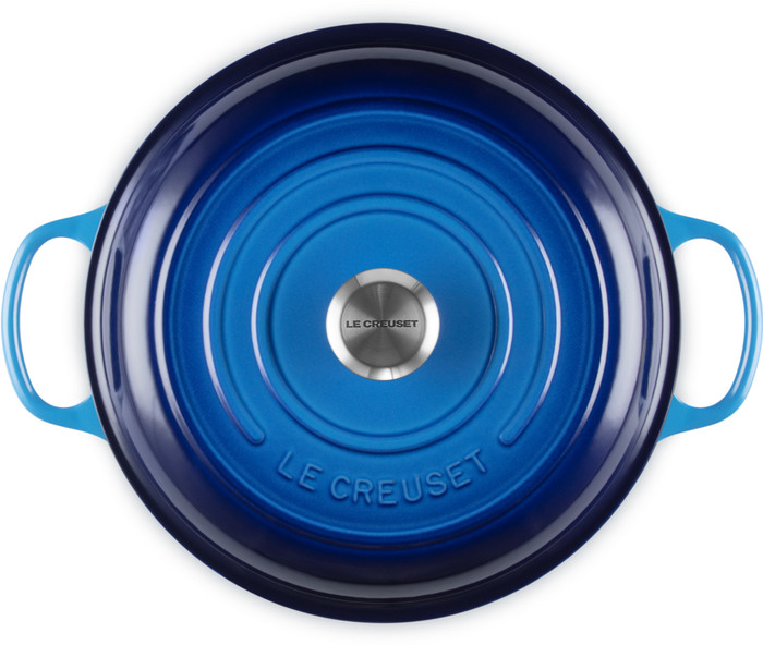 Le Creuset Signature Campagnard Dutch Oven 30cm Azure top