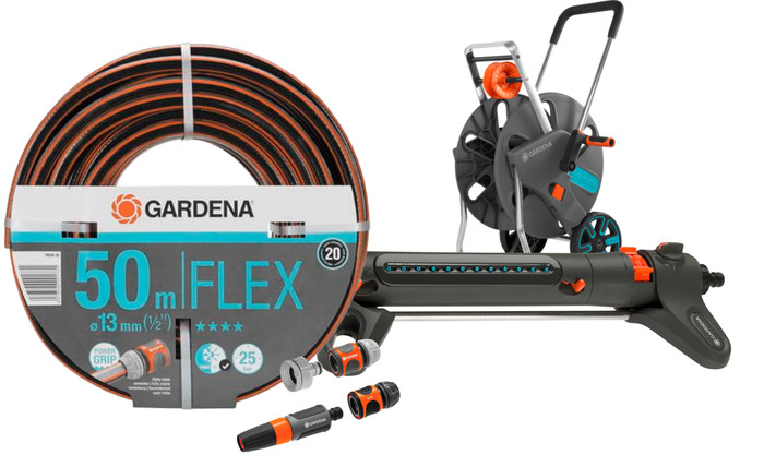 Gardena Comfort FLEX 50m CleverRoll M Small Sproeierpakket Main Image
