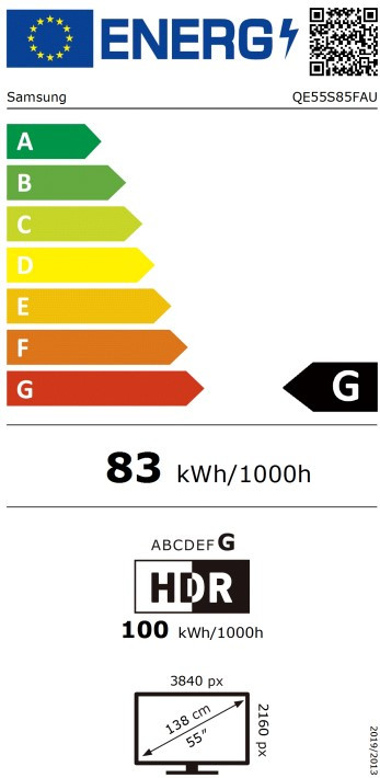 Samsung 55 inches OLED 4K S85F (2025) + Samsung HW-Q600F Black energy label