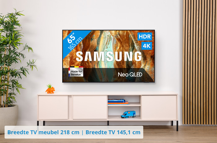 Samsung 65" Neo QLED QN73F 4K (2025) + Samsung HW-B750F (2025) visual Coolblue 1