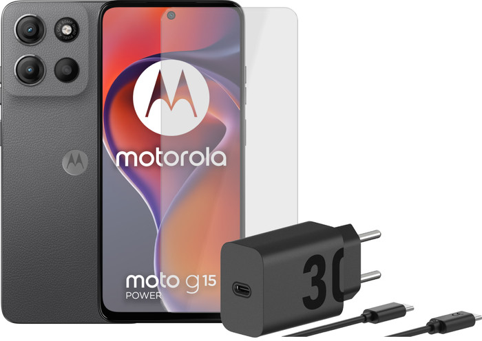 Motorola Moto G15 Power 256 Go Gris 4G  + Pack d'Accessoires Main Image