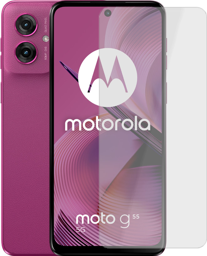 Motorola Moto G55 256GB Paars 5G + Just in Case Tempered Glass Screenprotector Main Image