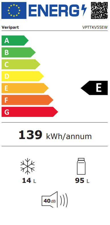 Veripart VPTTKV55EW classe énergétique
