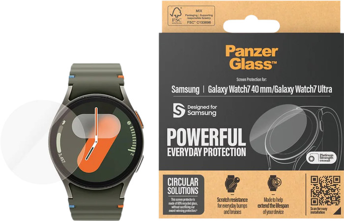 Panzerglass Anti-Bacterial Samsung Galaxy Watch 7 40mm Screenprotector Glas verpakking