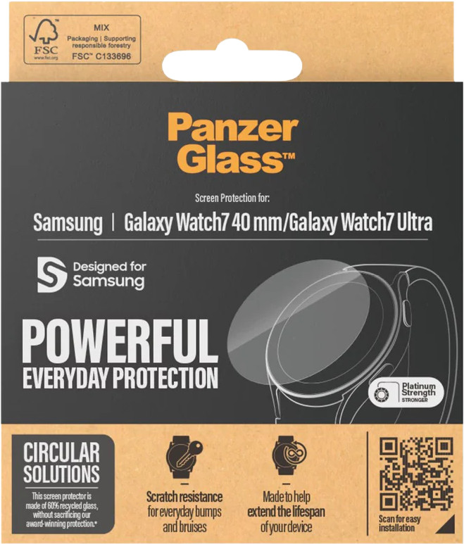 Panzerglass Anti-Bacterial Samsung Galaxy Watch 7 40mm Screenprotector Glas verpakking
