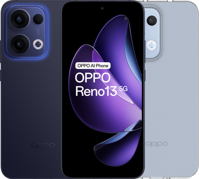 OPPO Reno13 256GB Blauw 5G + Just in Case Back Cover Transparant Main Image