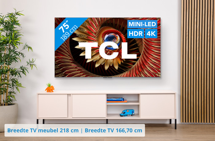 TCL 75" QD Mini-led C81K 4K (2025) + TCL Q75H visual Coolblue 1