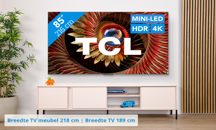 TCL 85" QD Mini-led C81K 4K (2025) + TCL Q75H visual Coolblue 1