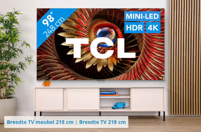TCL 98" QD Mini-led C81K 4K (2025) + TCL Q65H visual Coolblue 1