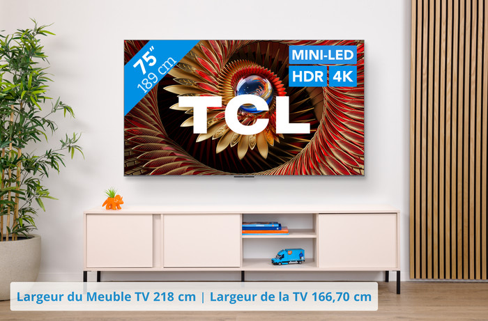 TCL 75" QD Mini-LED C81K 4K (2025) + TCL Q85H PRO visuel Coolblue 1