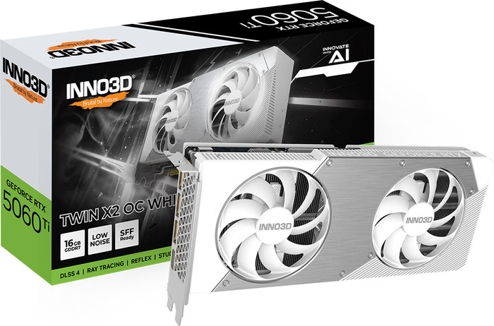 INNO3D GeForce RTX 5060 Ti TWIN X2 OC WHITE 16GB packaging