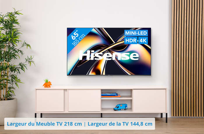 Hisense 65'' ULED Mini-LED U8Q (2025) + Hisense AX3120Q visuel Coolblue 1