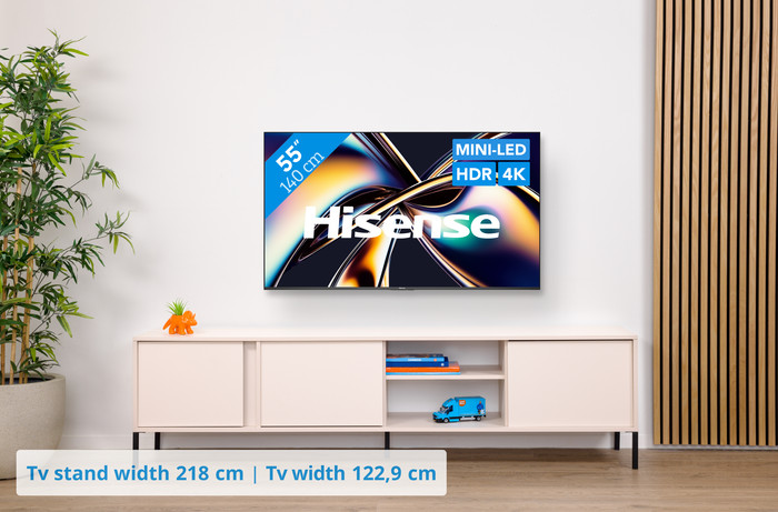Hisense 55 inches ULED Mini-LED U8Q (2025) + Hisense AX3120Q visual Coolblue 1