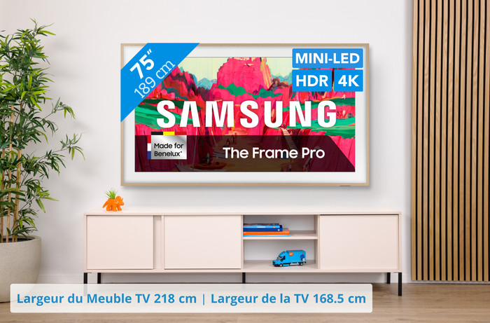 Samsung 75" The Frame Pro LS03FW (2025) + Samsung HW-S800D Noir (2024) visuel Coolblue 1