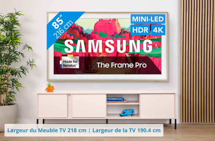 Samsung 85" The Frame Pro LS03FW (2025) + Samsung HW-S800D Noir (2024) visuel Coolblue 1