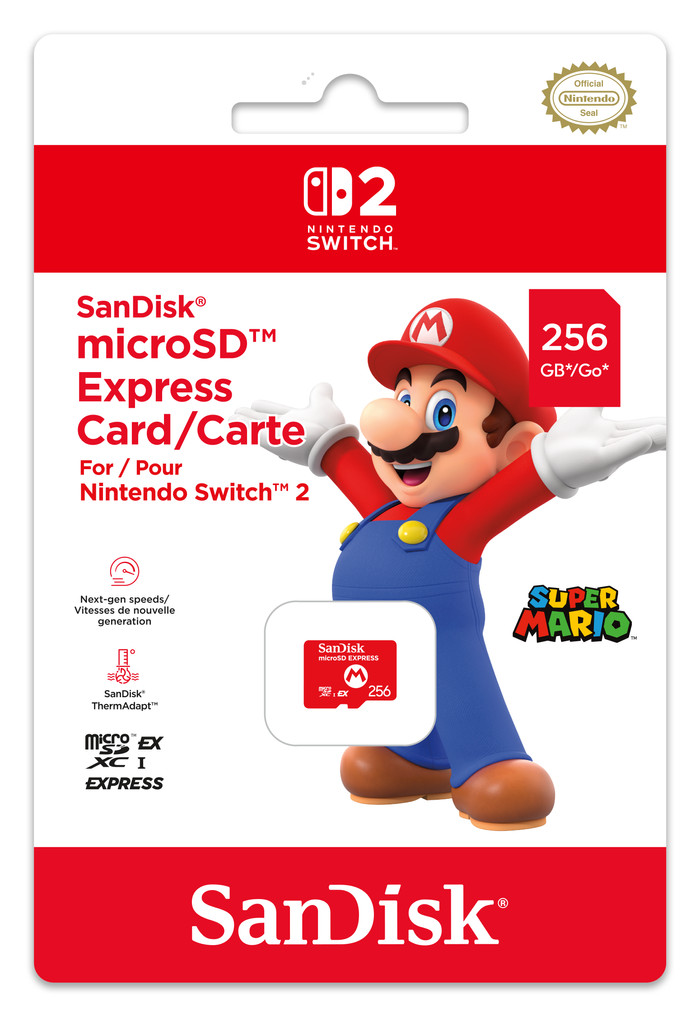 Sandisk MicroSD Express Nintendo Switch 2 256GB verpakking