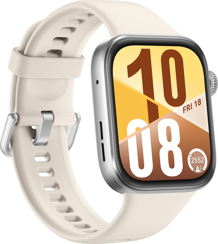 Huawei Watch Fit 4 Argent/Blanc côté gauche