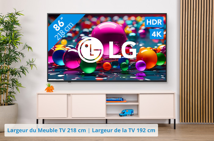 LG 86" 4K Smart UA75 + LG DS77TY visuel Coolblue 1