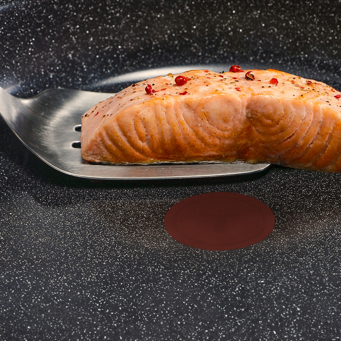 Tefal Ceramic Control Grey koekenpan 28 cm product in gebruik