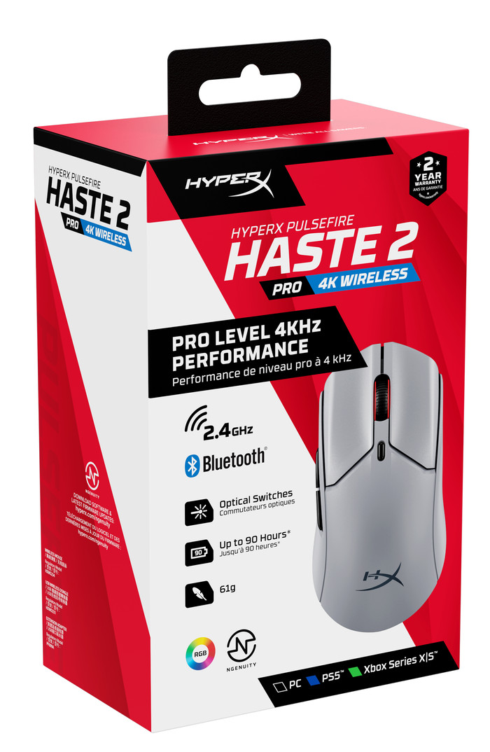 HyperX Pulsefire Haste 2 Pro Souris Gamer Sans Fil 4K emballage
