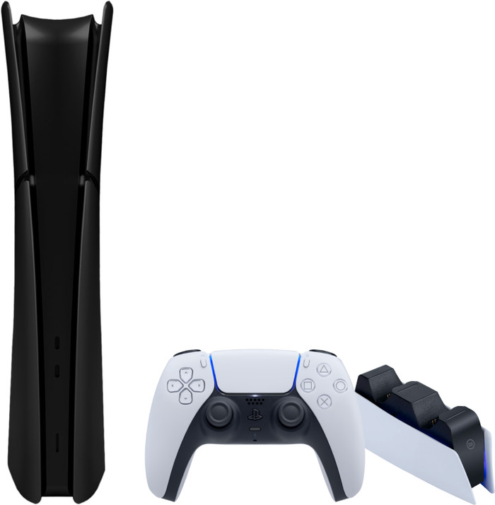 PlayStation 5 Slim Digital Edition + Covers Zwart + Oplaadstation Main Image