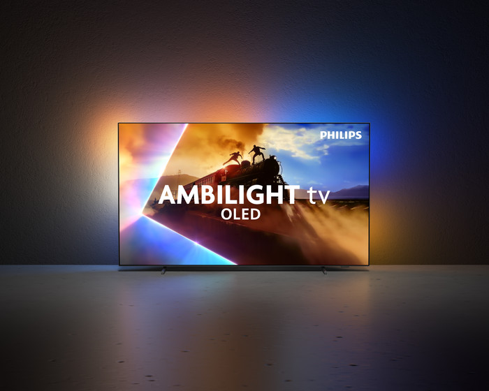 Philips Ambilight 77 inches OLED760 4K (2025) + JBL Bar 500 M2 Black product in use