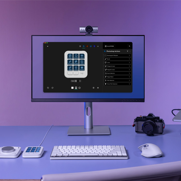 Logitech MX Creative Console White product in use