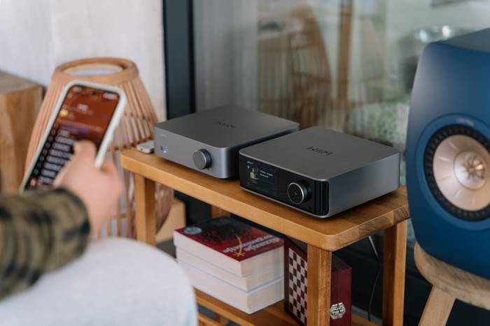 WiiM Vibelink Amp Grijs product in gebruik