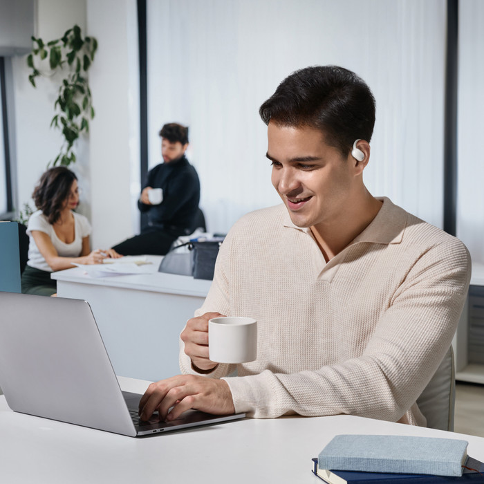 soundcore AeroFit 2 White product in use