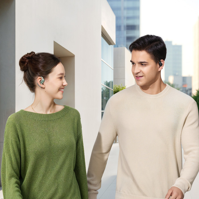 Soundcore AeroFit 2 Groen product in gebruik