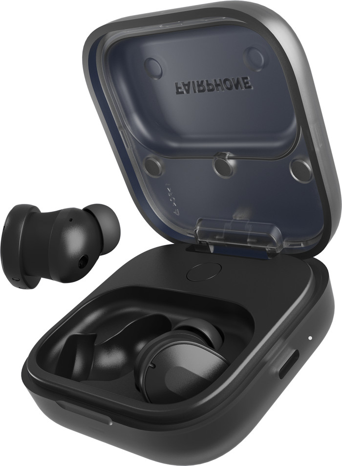 Fairphone 6 256 Go Noir 5G + Fairphone Fairbuds True Wireless Earbuds Noir détail