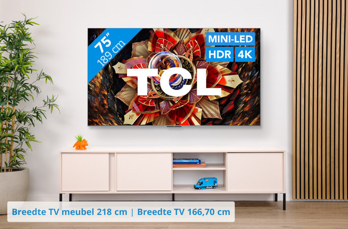 TCL 75" QD Mini-led C9K 4K (2025) + TCL Q85H PRO visual Coolblue 1