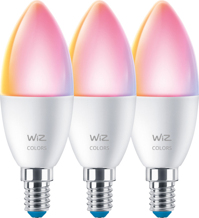 WiZ Ampoule Bougie - Éclairage Coloré et Blanc - Mat - E14 - Lot de 2 avant