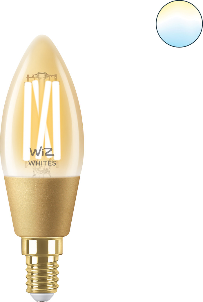WiZ Candle Light Filament - Warm to Cool White Light - Gold - E14 product in use