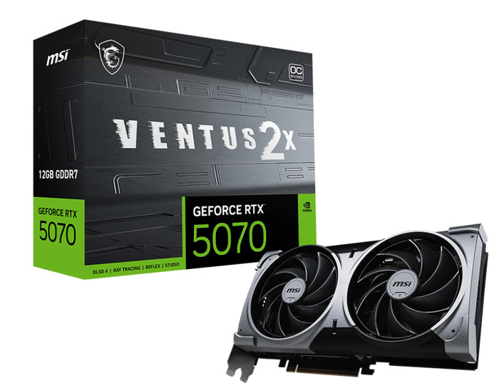 MSI GeForce RTX 5070 VENTUS 2X OC 12GB packaging