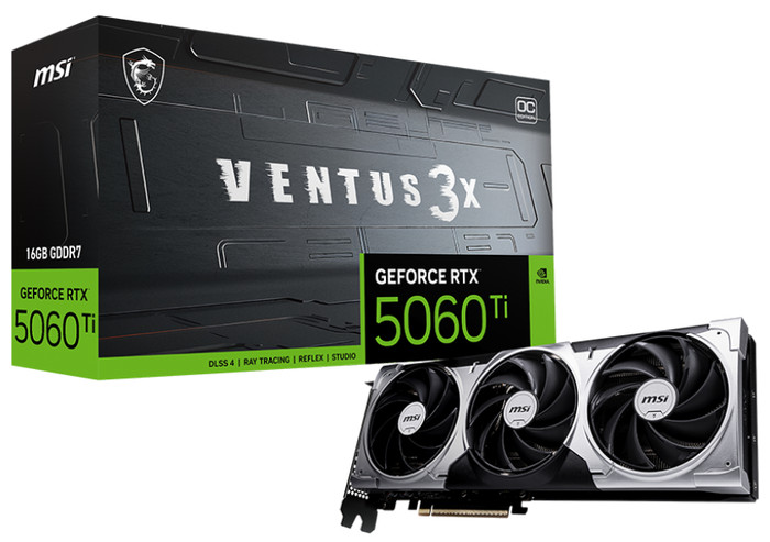 MSI GeForce RTX 5060 Ti VENTUS 3X OC 16 Go emballage