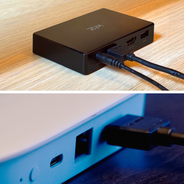 WiZ HDMI Sync Box + Lightstrip voor 55-65 Inch TV's product in gebruik