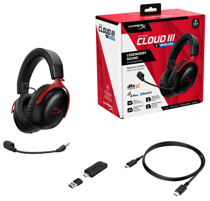 HyperX Cloud III S Wireless Red/Black packaging