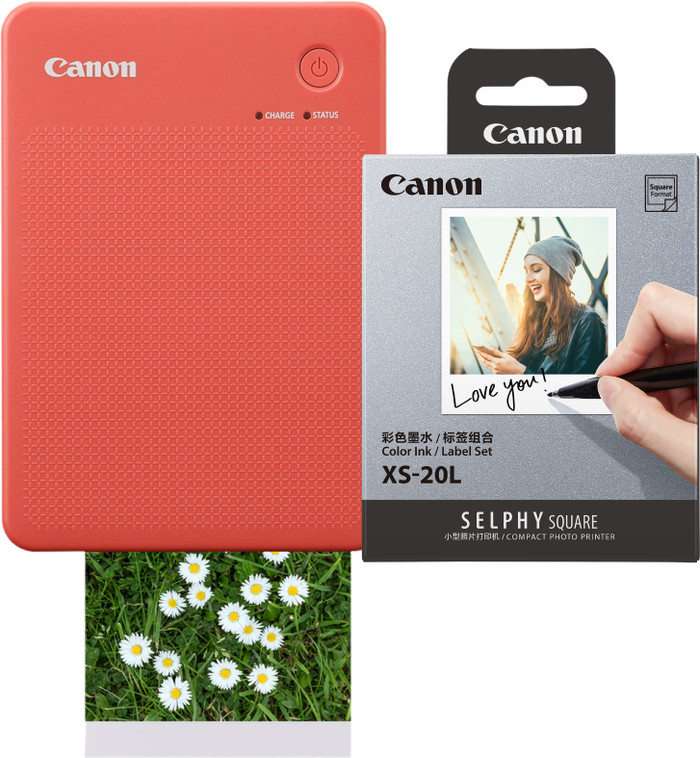 Canon SELPHY QX20 Rouge + Canon Papier XS-20L (20 Pièces) Main Image