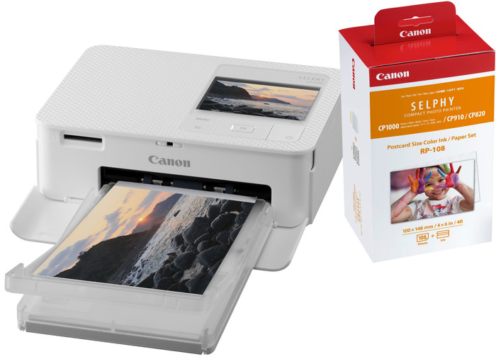 Canon SELPHY CP1500 Wit + Canon RP-108 Inkt Cassette/Papier Set 108 vel Main Image