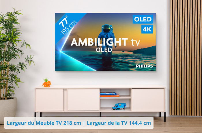 Philips Ambilight 77'' OLED810 4K (2025) + JBL Bar 1000 M2 Noir visuel Coolblue 1