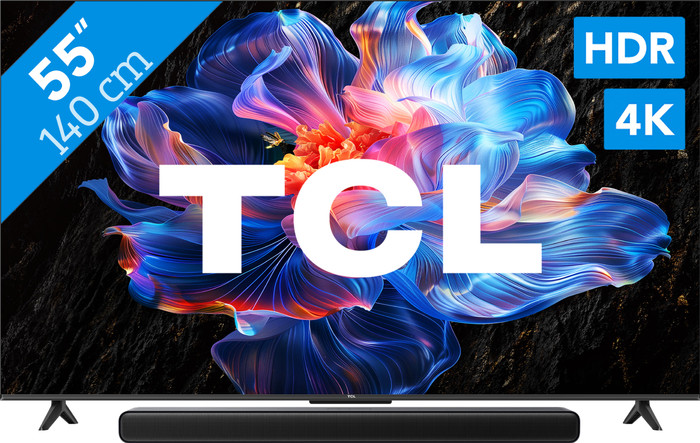 TCL 55" LED P61K 4K (2025) + TCL S45H 2.0 Barre de Son Main Image