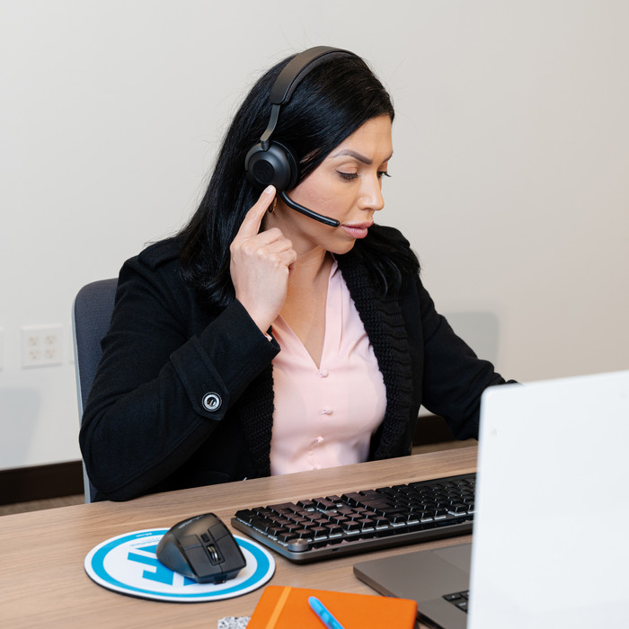 JLab Epic Work ANC Wireless Office Headset Graphite product in use