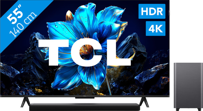 TCL 55" QLED P71K 4K (2025) + TCL S55H 2.1 Barre de Son Main Image