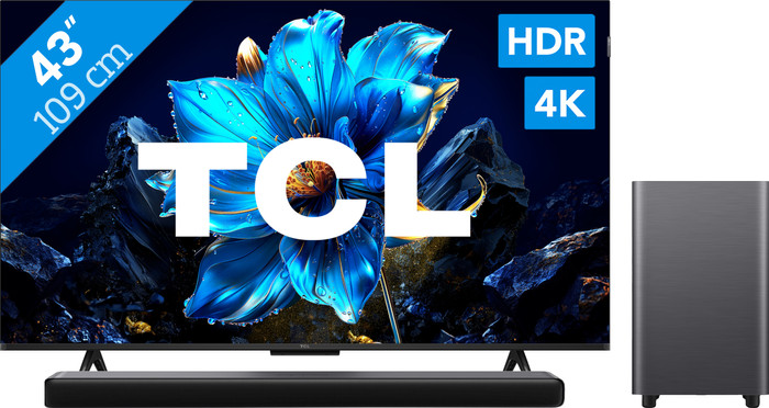 TCL 43" QLED P71K 4K (2025) + TCL S55H 2.1 Barre de Son Main Image