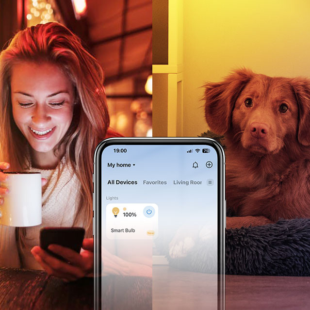 TP-Link Tapo L535E - White and Colored Light - E27 product in use