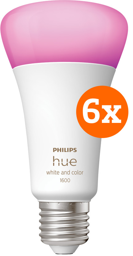 Philips Hue White and Color E27 1600lm 6-pack Main Image